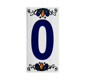 Cerámica número 0 azul 15x7.5 cm