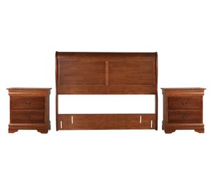 Set madera respaldo + 2 veladores Miro 2 plazas Cic