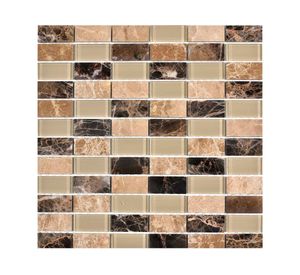 Malla mosaico rectangular terra/beige 30x30 cm
