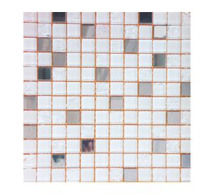 Malla mosaico blanco/plata 30x30 cm