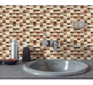 Malla mosaico Rectangular café/beige 30x30 cm