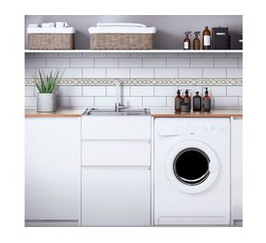 Pack listel Trenza negro/blanco 5.5x26 cm 4 un.