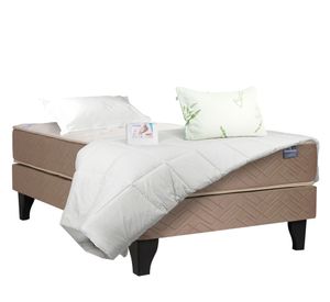 Cama europea 1 plaza x 190 cm Bamboo + textil Celta