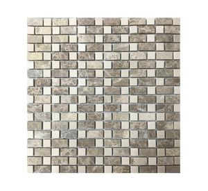 Mosaico mármol bicolor beige/café 30x30 cm