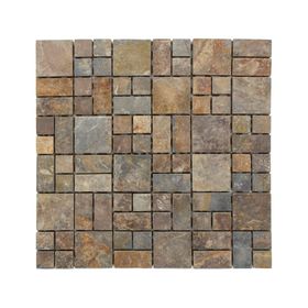 Mosaico piedra Óxido café/beige 30x30 cm