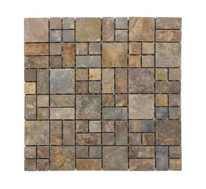 Mosaico piedra Óxido café/beige 30x30 cm