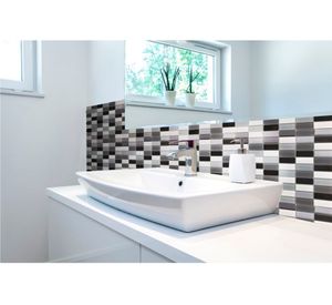 Malla mosaico Rectangular blanco/negro 30x30 cm