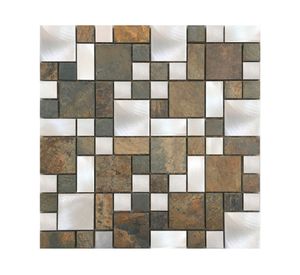 Malla mosaico London piedra/metal 30x30 cm