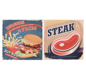 Set 2 mosaicos 20x20 cm Hamburg Steak diseños