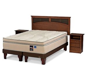 Cama Europea King base dividida Máximo Cobre + Set muebles Castell beige