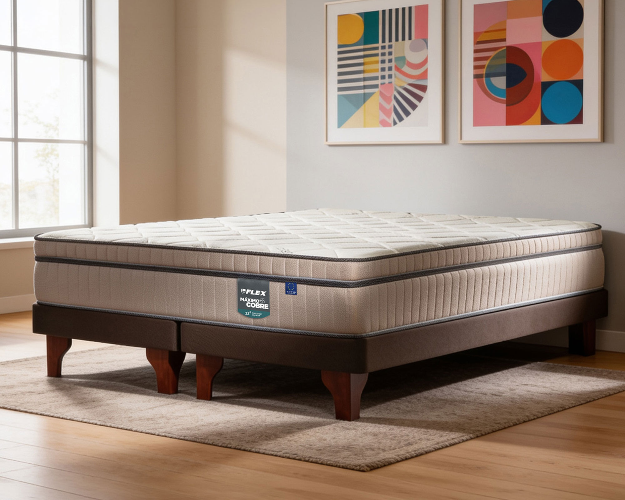 Cama europea Máximo Cobre 2 plazas base dividida | Easy.cl