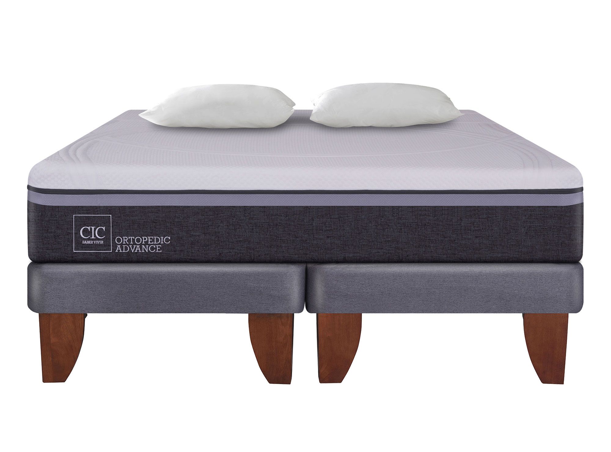 CIC Cama europea king Ortopedic advance + almohadas Cic