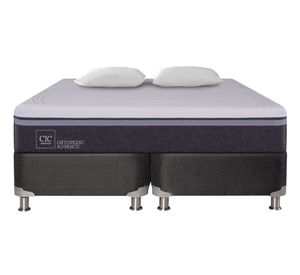 Box spring 2 plazas Ortopedic advance base dividida B5 + almohadas Cic