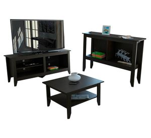 Rack TV 65'' + arrimo + mesa de centro Esencial wengue TuHome