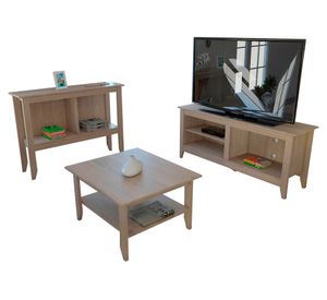 Rack TV 65'' + arrimo + mesa de centro Esencial rovere TuHome