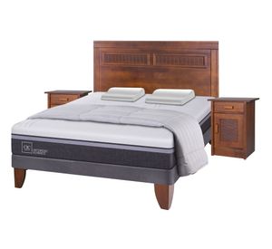 Cama europea 2 plazas Ortopedic advance + set Milán + almohadas viscoelásticas + plumón Cic