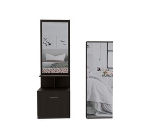 Velador multifuncional 1 cajón + zapatero 1 puerta wengue TuHome