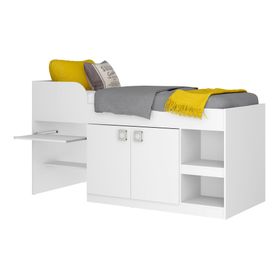 Cama 105x193x84 cm multifuncional blanco Kidscool