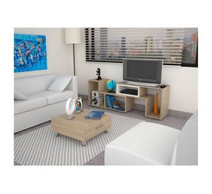 Mesa de centro TV 40'' + rack extensible Beijing rovere TuHome