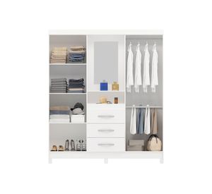 Clóset 4 puertas 3 cajones Catania blanco/rosado Home Mobili