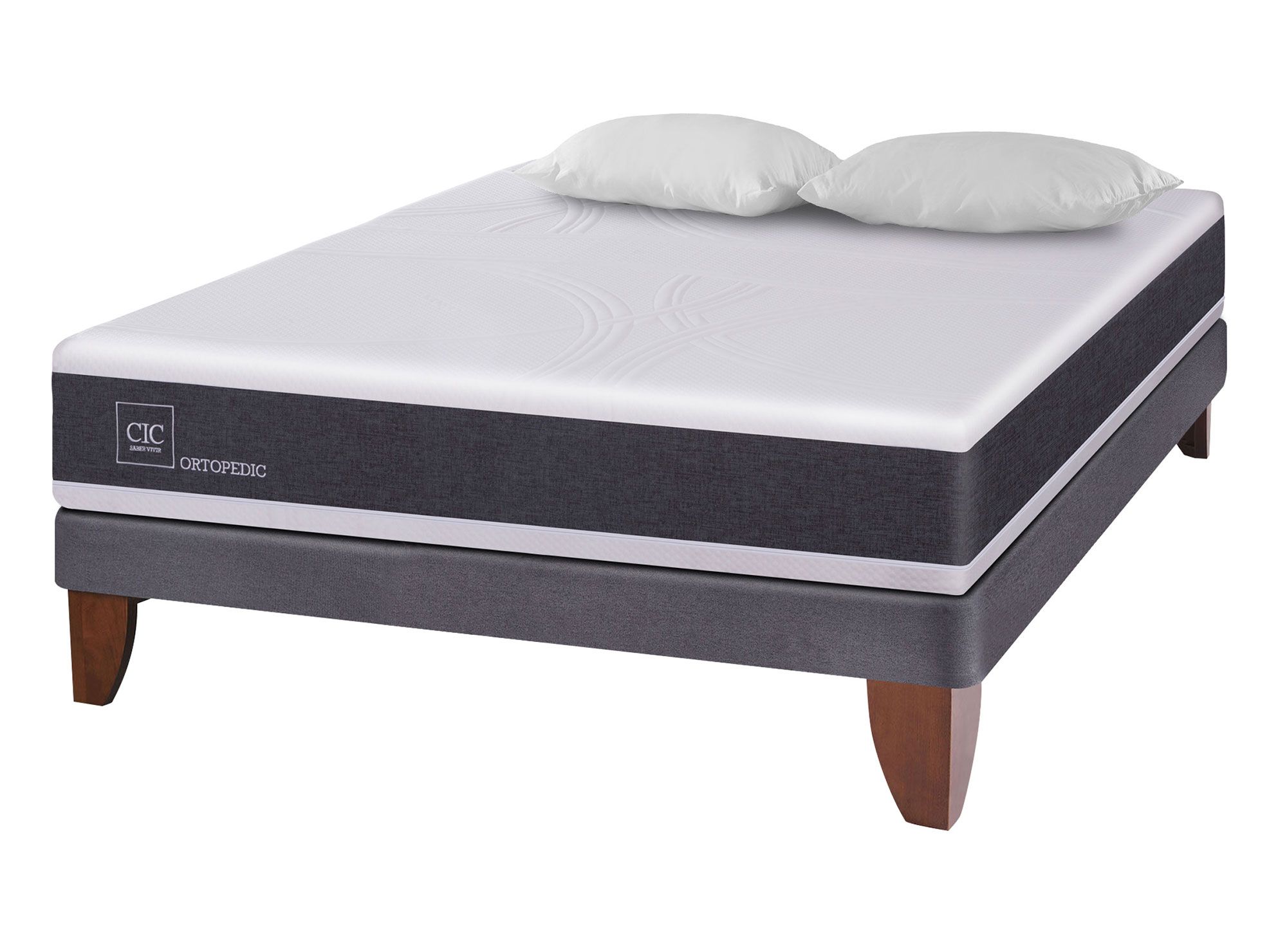 CIC Cama europea 2 plazas Ortopedic + almohadas Cic
