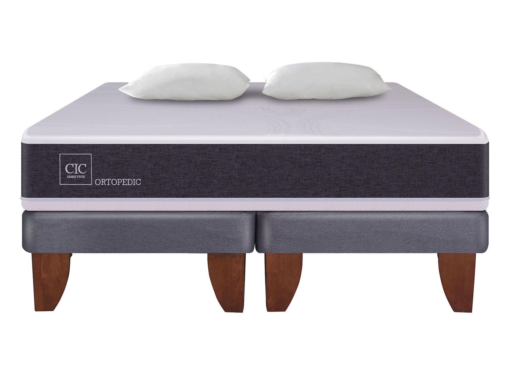 CIC Cama europea king Ortopedic + almohadas Cic