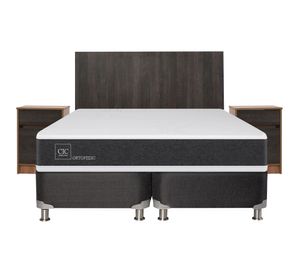 Box spring 2 plazas Ortopedic base dividida B5 + set Espresso Cic