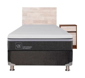 Box spring 1.5 plazas Ortopedic advance + set Legno Cic