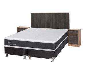 Box spring 2 plazas Ortopedic base dividida B5 + set Espresso Cic