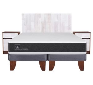Cama europea 2 plazas Ortopedic base dividida + set Legno Cic