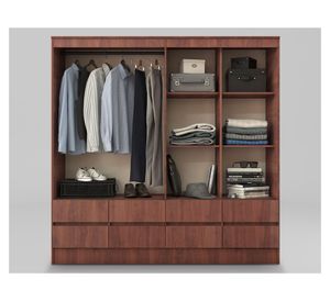 Clóset 4 puertas 8 cajones Maule cerezo Cic