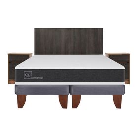 Cama europea king Ortopedic + set Espresso Cic