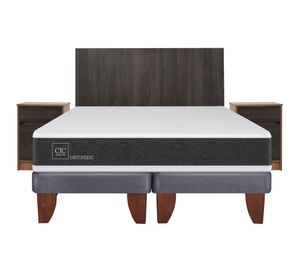 Cama europea king Ortopedic + set Espresso Cic
