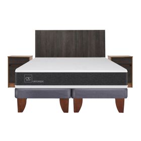 Cama europea 2 plazas Ortopedic base dividida + set Espresso Cic