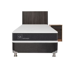 Box spring 1.5 plazas Ortopedic + set Espresso Cic