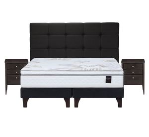 Cama europea 2 plazas Art 4 base dividida patas + set Issey grafito Rosen