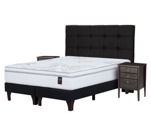 Cama europea 2 plazas Art 4 base dividida patas + set Issey grafito Rosen