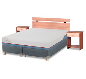 Cama americana Excellence Plus 2 plazas base dividida + set Olmo