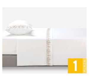 Juego sábanas 1 plaza Floral blanco Rosen