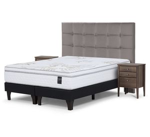 Cama europea king 2 plazas Art 4 base dividida patas + set Issey Rosen