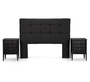 Cama europea 2 plazas Tempo base dividida patas + set Issey grafito + almohadas Rosen