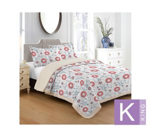 Quilt king Sherpa blanco Illusions