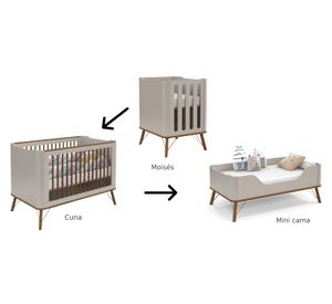 Cuna 3 en 1 Albi gris Kidscool