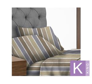 Juego sábanas king Gri azul/café Illusions