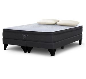 Cama europea 2 plazas Tempo base dividida patas + almohada Memory Max Rosen