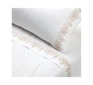 Juego sábanas 1.5 plazas Floral blanco Rosen