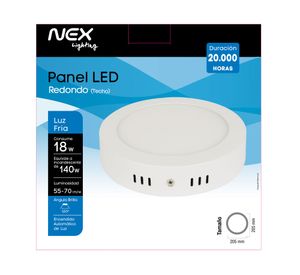 Panel LED 18W luz fría redondo Nex.