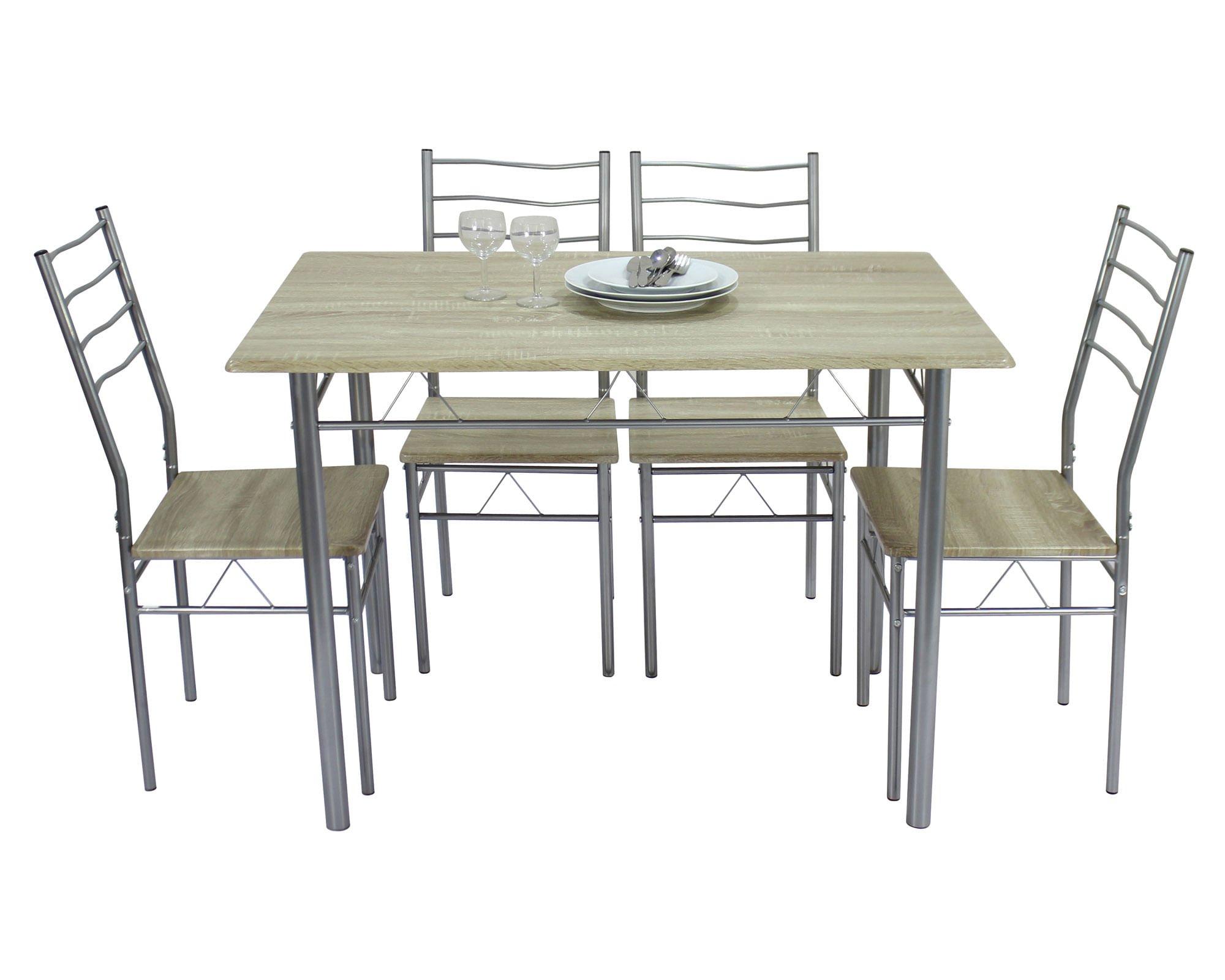 M+Design Comedor 4 sillas Barry 76x110x70 cm