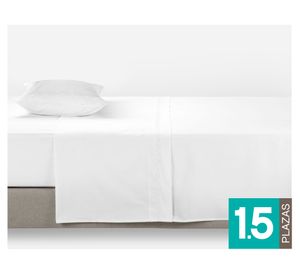 Juego sábanas 1.5 plazas botánica blanco Rosen