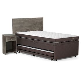 Cama Boxet 1.5 plazas Ergo T + set Tabor grafito Rosen